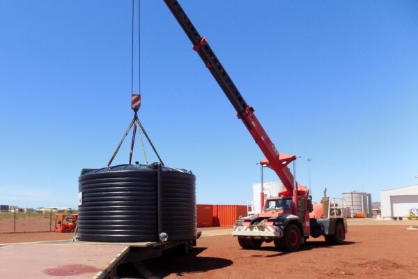 Unloading On Site Sodium Hydroxide Solution Tanks
