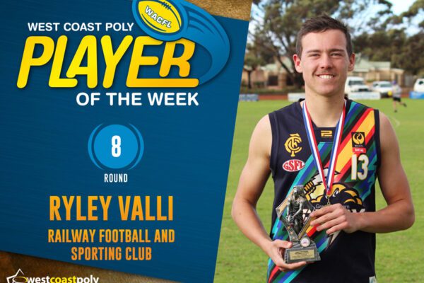 West Coast Poly - Player of the Week - Round 8 - Ryley Valli from the Railways Football and Sporting Club
