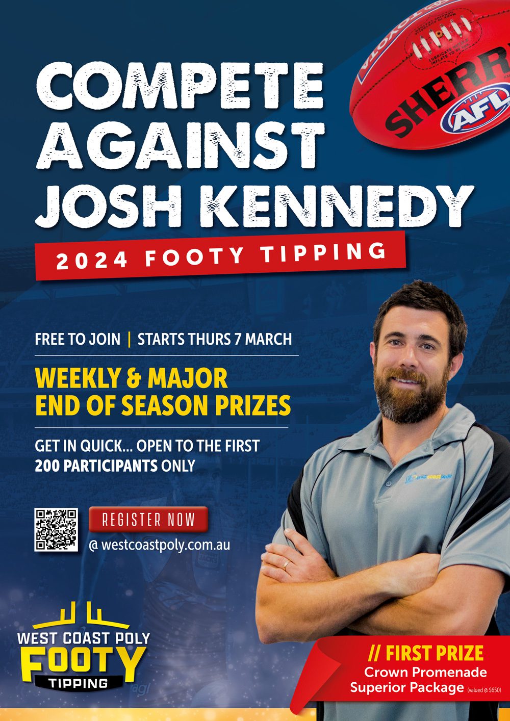 West Coast Poly Footy Tipping Poster 2024