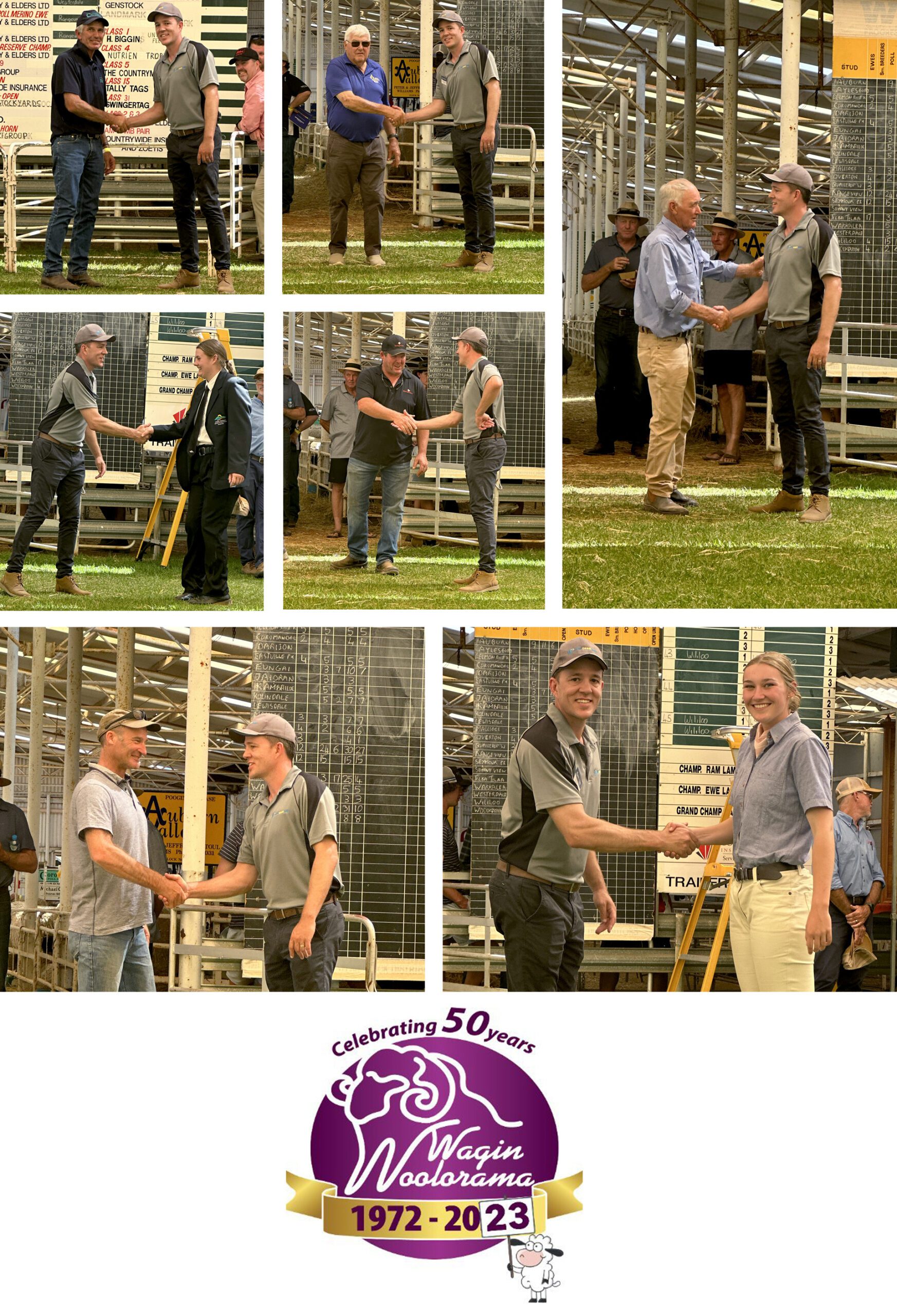 West Coast Poly proud sponsors of the Wool Awards at the Wagin Woolorama 2023 - Chad Southcott congratulating the winners