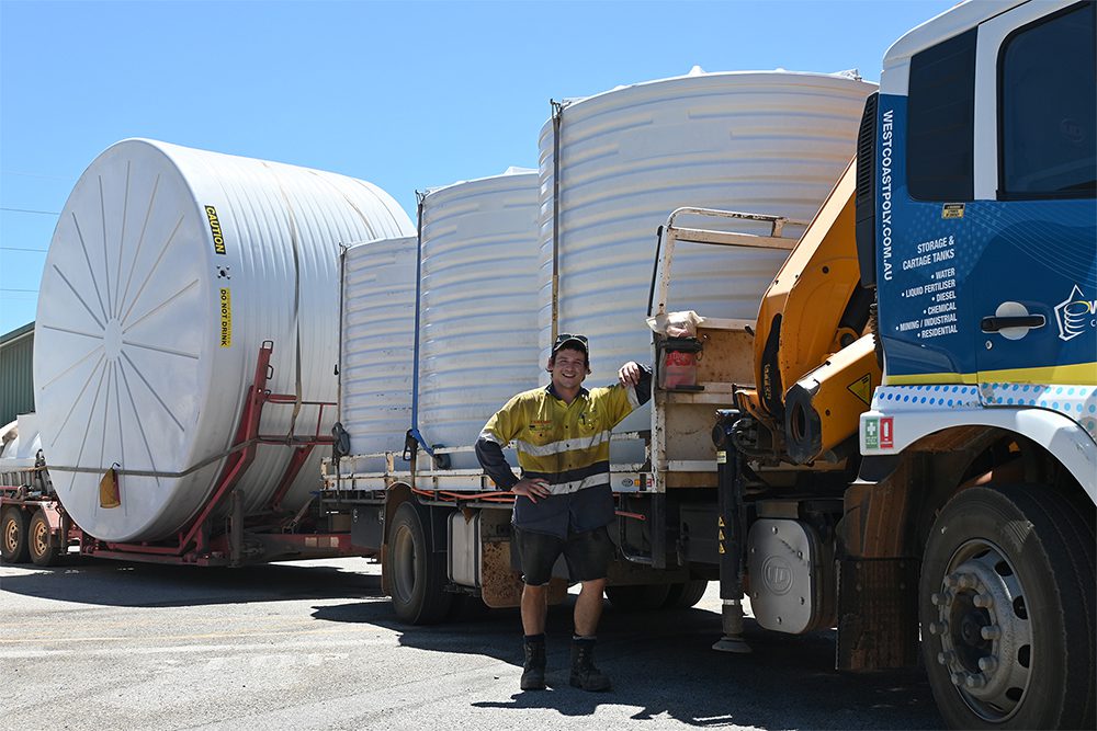 Fertiliser Storage Tank On A Truck For Delivery In Wa