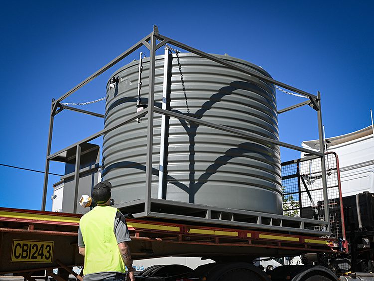 Portable Raw Waste Storage Tank For A Mine Site