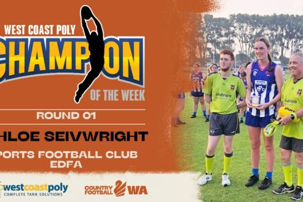 West Coast Poly Champion Of The Week - Round 1 - Chloe Seivwright - Esperance District Football Association