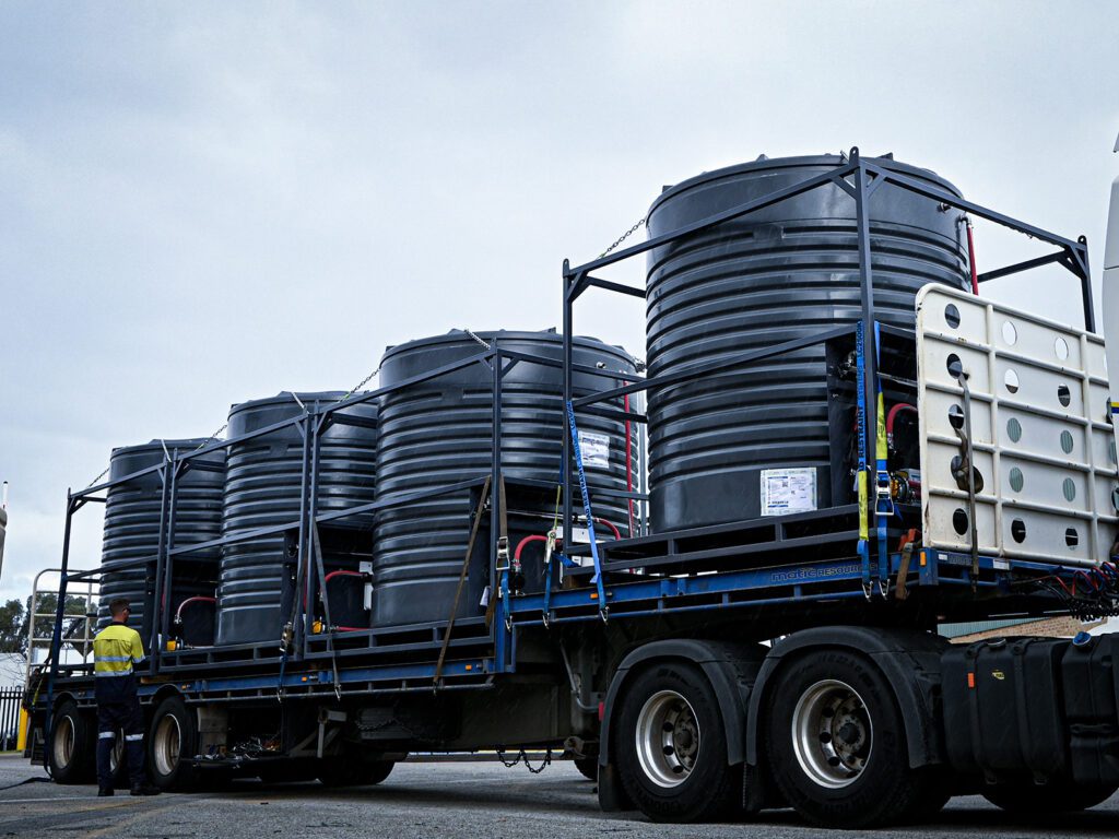 Portable Potable Mine Tanks on Truck