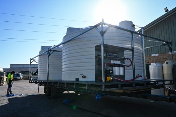 L Portable Water Tank In Frame With Pump For Iron Ore Mine WA