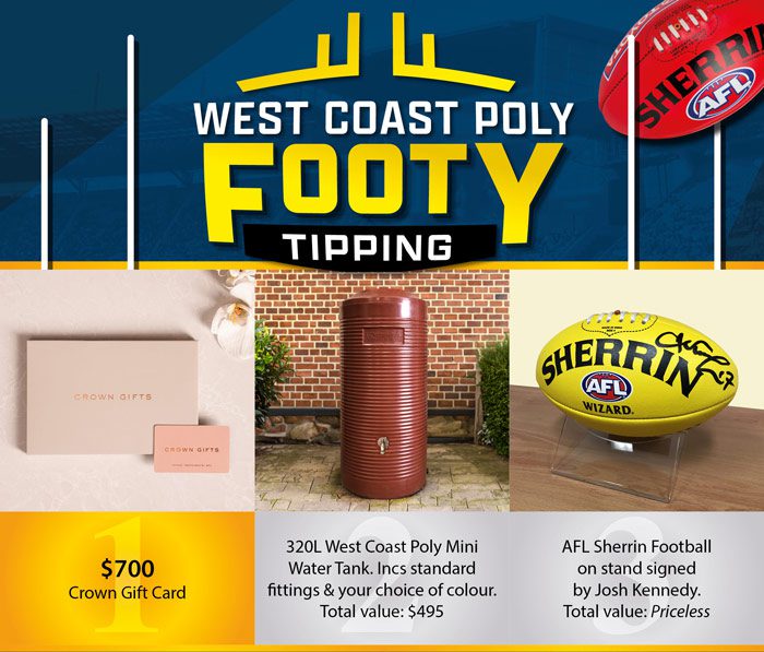 West Coast Poly - footy tipping competition 2025 prizes