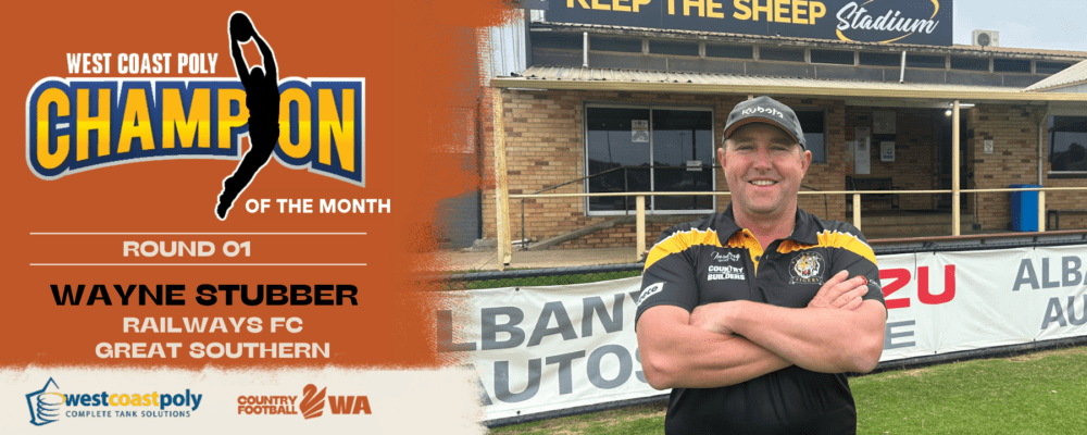 Champion of the Month website header Wayne Stubber Railways Football Club