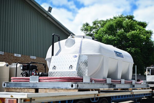Custom Water Cartage Tank On Skid Frame With Diesel Pump For Mine Site