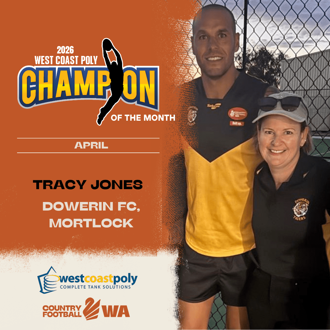 West Coast Poly'S Champion Of The Month - Wacfl - April 2026 - Tracy Jones - Dowerin Football Club, Mortlock Fl
