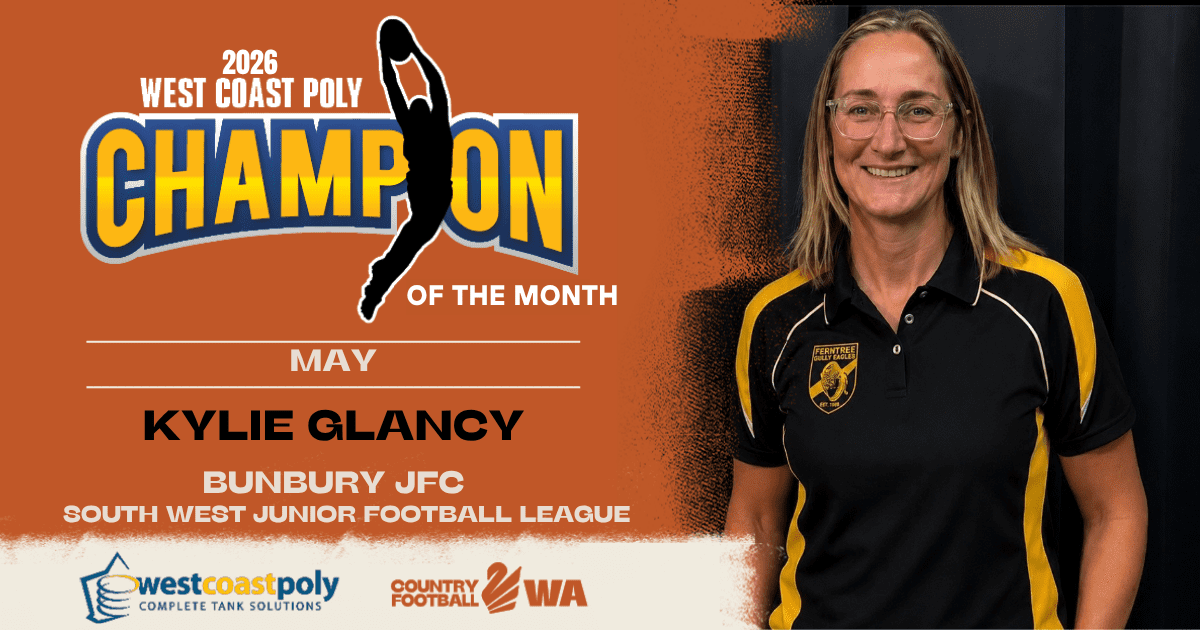 2026 West Poly Banner - Kylie Glancy - Bunbury Junior Football Club Kylie Glancy - West Coast Poly - Champion Of The Month - May 2026